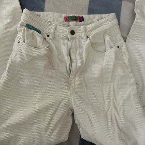White empyre corduroy pants